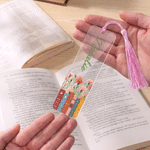 Personalised Birth Flower Book Acrylic Bookmark with Name and Tassel Reading Supplies Book Club Birthday Gift for Reader Book Lover