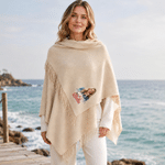 Sciarpa-scialle personalizzata con foto di fiori multicolori, morbida e calda, con nappine e nome – Accessorio invernale, regalo di Natale o di compleanno per donna
