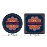 Gepersonaliseerde keramische onderzetter met Diwali-thema, in de vorm van een mandala, cirkel of vierkant, met naam – een Diwali-cadeau voor dagelijks gebruik voor familie en vrienden
