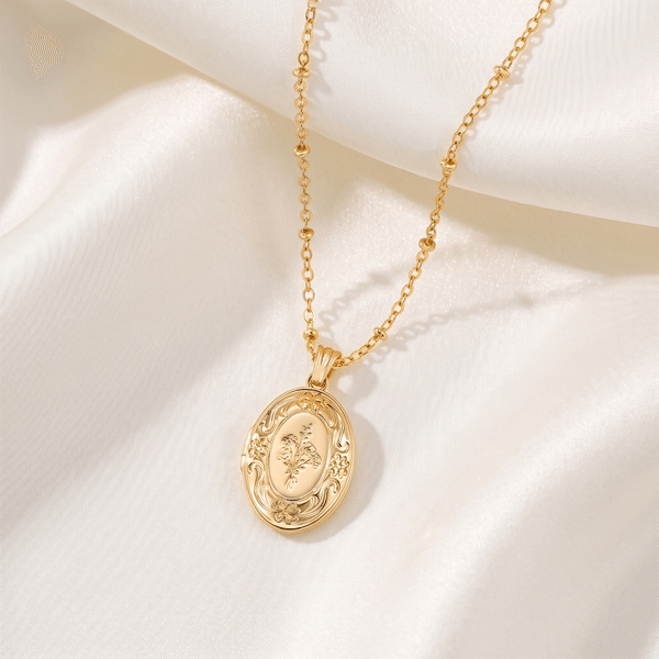 Collana personalizzata in argento sterling con foto e fiore del mese di nascita – Regalo di Natale o di compleanno per moglie, mamma o nonna