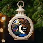 Personalized Stained Glass Style Moon Heart Flameless Candle Ornament with 1-3 Names and Years Home Decor Christmas Gift for Family