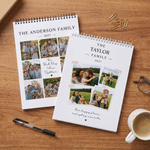 Calendario 2027-2028 con fotos familiares personalizadas y llenas de significado, con texto, para decorar el día a día; recuerdo ideal como regalo de Navidad o de cumpleaños para la familia y los recién casados 1