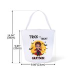 Cestino di caramelle di Halloween con nome personalizzato Bats Vampire Trick or Treat Bucket Regalo di Halloween per bambini