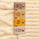 Personalised Retro Icon Handmade PU Leather Tag with Name and Text Handicrafts Shop Sewing Gift for Sewing Lovers 5
