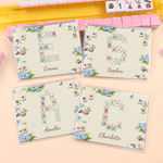 Personalised Mahjong Tiles Design Initial Tri-Folded Card Cover Sticker Set with Name Birthday Mahjong Night Gift for Mahjong Lovers
