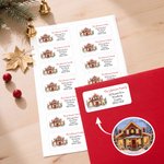 Étiquettes d'adresse personnalisées avec portrait de maison à l'aquarelle et titre – Cadeau pratique pour une crémaillère, destiné à la famille et aux amis 4
