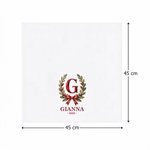 Personalisierte wiederverwendbare Stoffserviette im Retro-Stil | mit Initiale & Namen | 100% Baumwolle | Weihnachtsgeschenk für Familie und Freunde