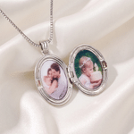Collana personalizzata in argento sterling con foto e fiore del mese di nascita – Regalo di Natale o di compleanno per moglie, mamma o nonna