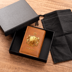 Personalized 3D-Effect Artwork Crown Shield PU Leather RFID Blocking Pop Up Wallet with Name and Card Slots Business Trip Christmas Gift for Man 6