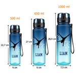 Gourde de sport personnalisée avec sihouette de gymnaste et nom - Couvercle à clapet - Cadeau idéal pour les amateurs de gymnastique 8