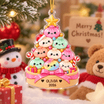 Gepersonaliseerde glitter-bao-kerstboomversiering in de vorm van een knoedel, met naam en jaartal – kerstversiering en kerstcadeau voor kinderen en het hele gezin