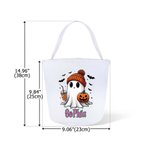 Spersonalizowana torba na cukierki Halloween Cute Ghost Trick or Treat z imieniem i nazwiskiem Halloween Party Gift for Kids
