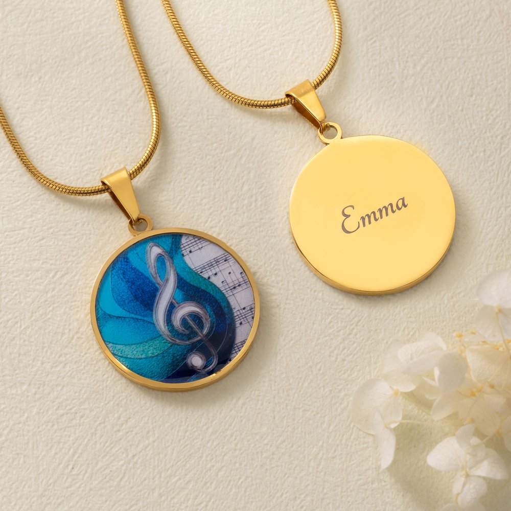 Gepersonaliseerde ketting, sleutelhanger of armband van roestvrij staal met muzieknoot en naam – sierlijke sieraden, verjaardags- of kerstcadeau voor muzikante vrouwen 7