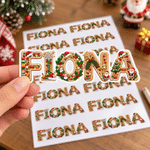 Personalized Christmas Theme Gingerbread Beaded Rhinestone Waterproof Stickers with Name Gift Decor Christmas Gift for Friends Family
