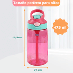 Botella de agua personalizada con pajita de silicona y asa con foto de cara de personaje animado de fútbol y nombre regalo de cumpleaños para niños 11