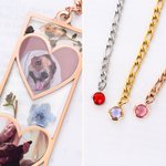 Personalized 1-3 Heart Photos Dried Flower Resin Bookmark with Birthstone Daily Use Birthday Christmas Gift for Pet Owner Bookworm 4