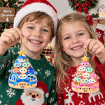 Gepersonaliseerde glitter-bao-kerstboomversiering in de vorm van een knoedel, met naam en jaartal – kerstversiering en kerstcadeau voor kinderen en het hele gezin