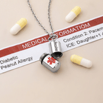 Personalisierte, zu öffnende Halskette in Kapselform mit Namen und medizinischer Notiz – Notfall-Überlebenshilfe und Geburtstagsgeschenk für Diabetiker und Menschen mit Autismus