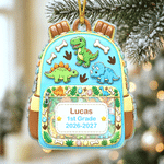 Gepersonaliseerd acrylornament in de vorm van een schoolrugzak met cartoonmotief uit de Fantasy-serie, voorzien van naam en jaartal – kerst- en verjaardagscadeau voor kinderen en het hele gezin