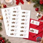 Étiquettes d'adresse personnalisées avec portrait de maison à l'aquarelle et titre – Cadeau pratique pour une crémaillère, destiné à la famille et aux amis 1