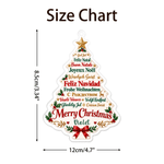 Personalised Christmas Tree Multilingual Merry Christmas Acrylic Ornament with Name Christmas Gift for Family Friends
