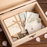 Personalised Birth Flower Wooden Memory Storage Box with Name and Text Anniversary Birthday Gift for Family Friends