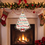 Personalised Christmas Tree Multilingual Merry Christmas Acrylic Ornament with Name Christmas Gift for Family Friends