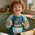 Personalized Waterproof 3D-Effect Artwork Character Photo Apron with Name and Pocket Back to School Outdoor Activities Birthday Gift for Kid Student