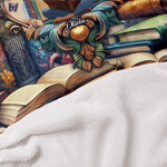Personalized Reading Cartoon Character Soft Throw Hooded Blanket with Name Home Decor Birthday Gift for Bookworms Readers 6