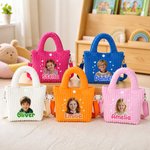 Personalisierte Kinder-Umhängetasche aus Cord mit Foto und „Heart Star“-Cartoon-Figur – Geburtstagsgeschenk für Mädchen