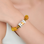 Personalized Limited Edition Cute Cat Quirky Kitten Elastic Rope Stone Bracelet Gift Box Card with Name Birthday Gift for Women Cat Mom