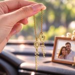 Personalized Birthstone Birth Flower Name Steering Wheel Charm Car Decor Birthday Gift for New Drivers Car Owners