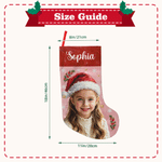 Personalized Santa Hat Oil Painting Photo Multicolor Christmas Stocking with Name Home Decoration Christmas Gift for Kid Family 9