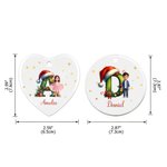 Personalised Santa Hat Initial & Cartoon Photo Heart Round Ceramic Ornament with Name Tree Decor Christmas Gift for Kid Family Friend