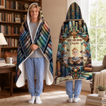 Personalized Reading Cartoon Character Soft Throw Hooded Blanket with Name Home Decor Birthday Gift for Bookworms Readers 3