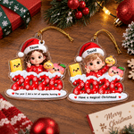 Décoration de Noël en acrylique personnalisée avec effet 3D, représentant un personnage de dessin animé, avec photo, nom, année et texte. Décoration pour sapin de Noël, cadeau de Noël pour la famille et les amis