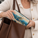 Personalised Imitation Quilting Style 1-10 Sea Turtles PU Leather Wallet with Names Daily Use Birthday Anniversary Gift for Mum Gran Woman