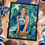 Personalized Abstract Oil Painting Style Cheerleader Photo Canvas Prints with Name and Text Home Decor Birthday Gift for Cheerleaders