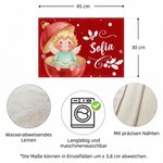 Personalisiertes Weihnachts-Tischset aus Leinen | mit Christkind und Namen | Tischunterlage als festliche Tischdeko | Weihnachtsgeschenk für Familie