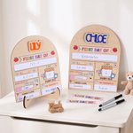 Personalised Colourful Pencial Notebook Elements First Last Day of School Wooden Sign Marker Pen Set Back to School Kindergarten Gift for Kids 2