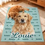 Manta suave personalizada con foto de mascota estilo acuarela nube de palabras y nombre regalo de cumpleaños para amantes de mascotas