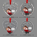 Personalized Puzzle Snowflake Cartoon Character Acrylic Glass Ornament with Name and Year Christmas Gift for Newlywed Couple Family 7