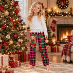 Individuell gestaltete Pyjamahose mit 3D-Effekt, Weihnachts-Cartoon-Motiv und Foto, mit Namen – Weihnachtsgeschenk für Kinder, Frauen und Männer