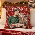 Funda de cojín mullida personalizada con motivo navideño de estilo retro y nombre; decoración para el hogar; regalo de Navidad para familiares y amigos