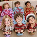 Personalized Retro Style Photo Multilingual Merry Christmas Soft Throw Blanket with Name Home Decor Christmas Gift for Family Friend