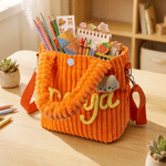 Bolso bandolera ligero de pana con parche personalizado de un animalito con flores, con nombre; ideal para el día a día y como regalo de cumpleaños para niñas 5