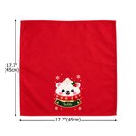 Personalised Cute 100% Cotton Cartoon Squishy Dumpling Christmas Napkin with Name and Year Dinner Table Decor Christmas Gift for Family Friends
