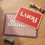Personalized Retro Minimalist Color-Block Pet Feeding Mat with Name Pet Supplies Birthday Holiday Gift for Pet Owners