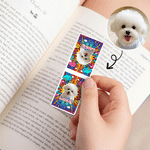 Personalized Pop Art Pet Photo Magnetic Bookmark Clip with Name Daily Use Birthday Christmas Gift for Bookworm Pet Lover