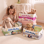 Personalized Just One More Story Cartoon Sleeping Baby Linen Storage Basket with Name and Handle Daily Use Birthday Baby Shower Gift for Baby